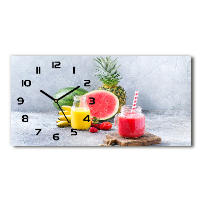 Horloge horizontale en verre Cocktail de fruits
