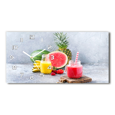 Horloge horizontale en verre Cocktail de fruits