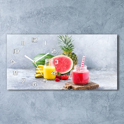 Horloge horizontale en verre Cocktail de fruits