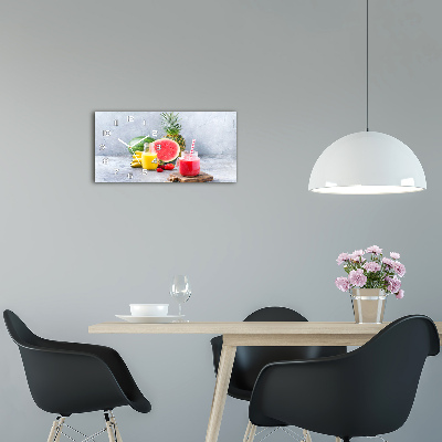 Horloge horizontale en verre Cocktail de fruits