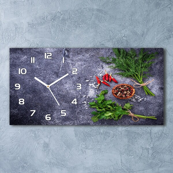 Horloge horizontale en verre Herbes et épices