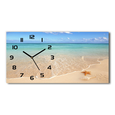 Horloge rectangulaire horizontale Étoile de mer sur la plage