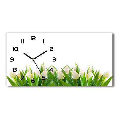 Horloge murale horizontale Tulipes blanches