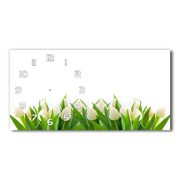 Horloge murale horizontale Tulipes blanches