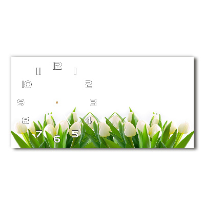 Horloge murale horizontale Tulipes blanches