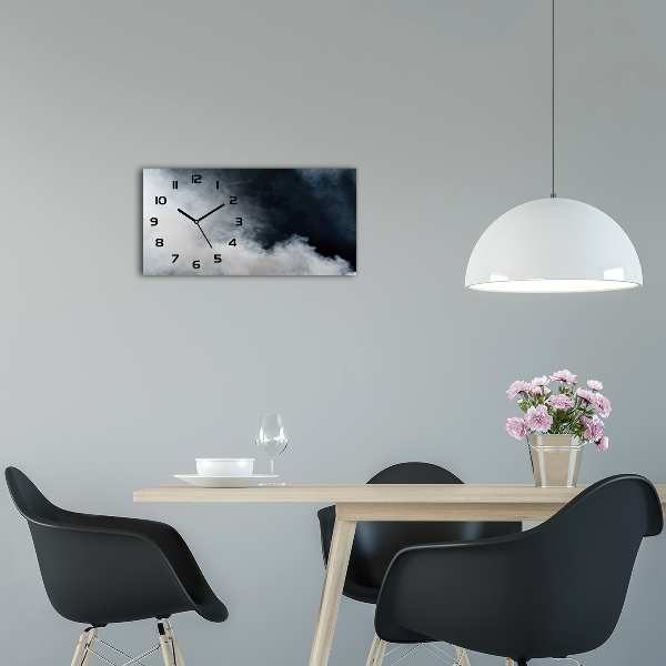Horloge rectangulaire horizontale Fumée blanche