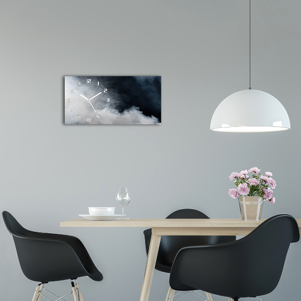 Horloge rectangulaire horizontale Fumée blanche