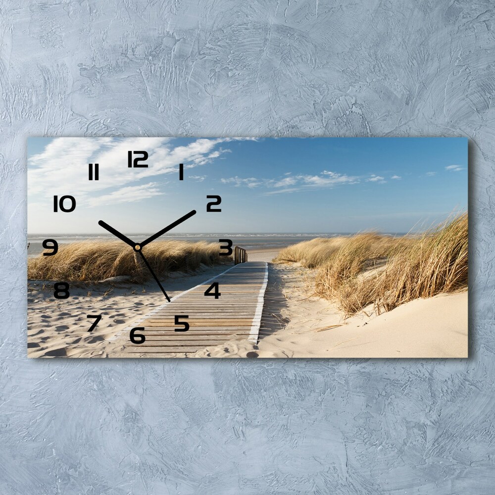 Horloge rectangulaire horizontale Chemin sur la plage