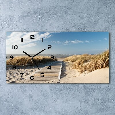 Horloge rectangulaire horizontale Chemin sur la plage