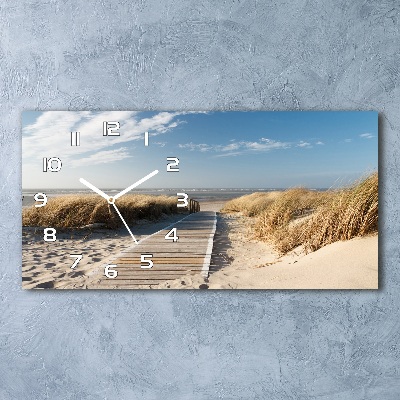 Horloge rectangulaire horizontale Chemin sur la plage