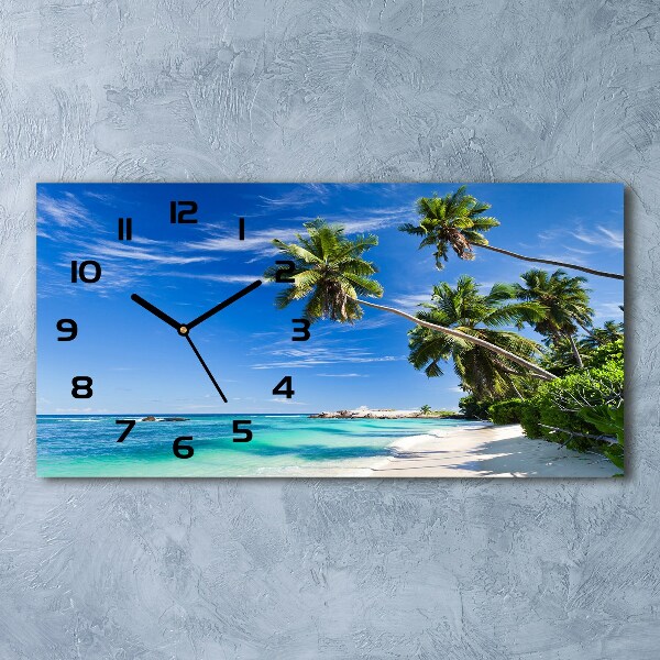 Horloge murale horizontale Plage exotique, océan