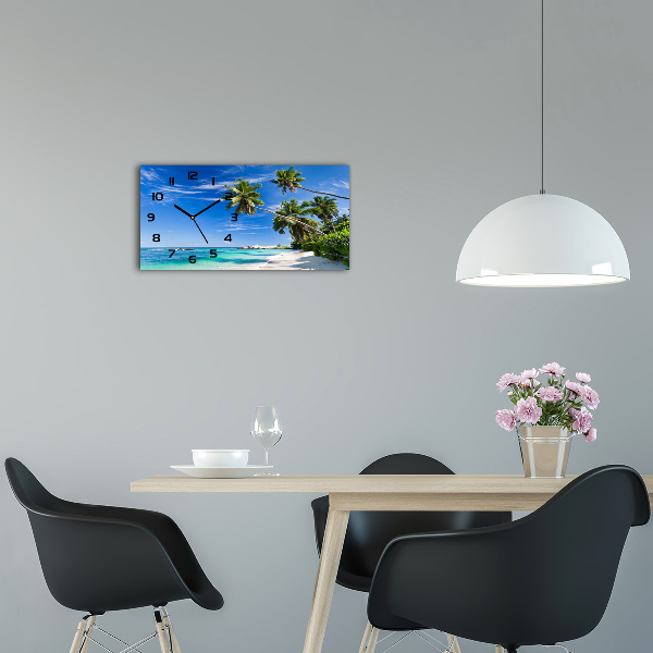 Horloge murale horizontale Plage exotique, océan