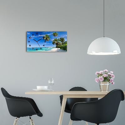 Horloge murale horizontale Plage exotique, océan