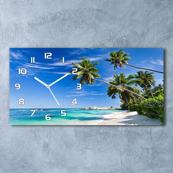 Horloge murale horizontale Plage exotique, océan