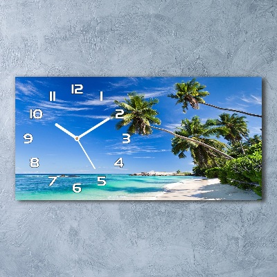 Horloge murale horizontale Plage exotique, océan