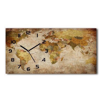 Horloge horizontale en verre Carte politique