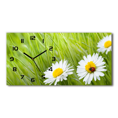 Horloge horizontale en verre Marguerites