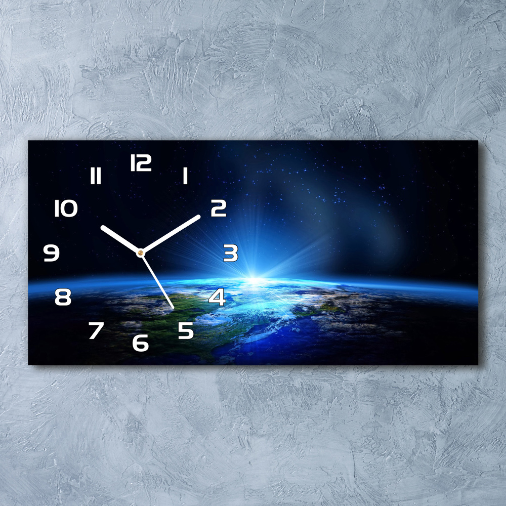 Horloge murale horizontale Planète Terre