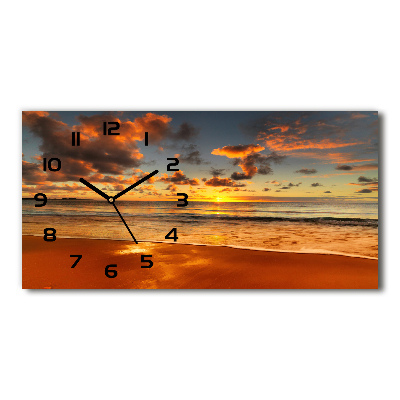 Horloge rectangulaire horizontale Plage au coucher du soleil