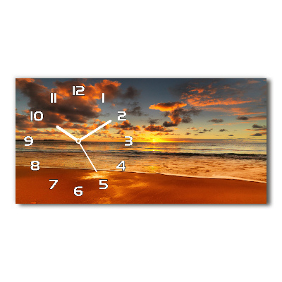 Horloge rectangulaire horizontale Plage au coucher du soleil