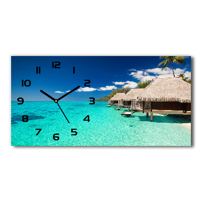 Horloge horizontale en verre Bungalows au bord de l'eau