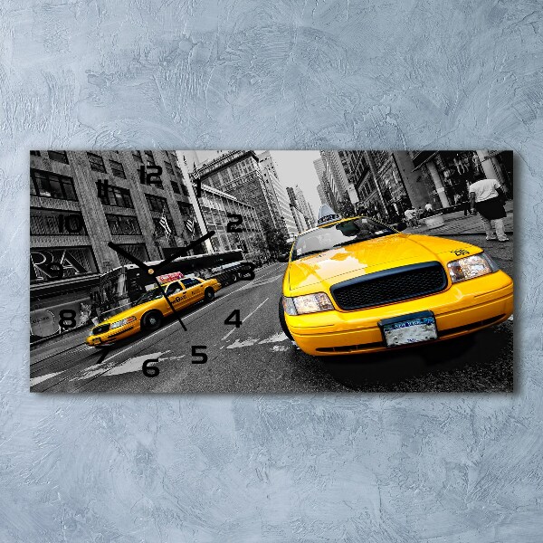 Horloge murale horizontale Taxi New York