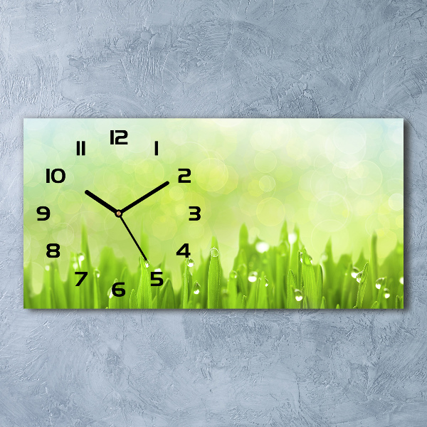 Horloge horizontale en verre Tiges d'herbe