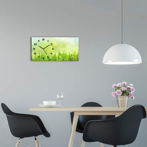 Horloge horizontale en verre Tiges d'herbe