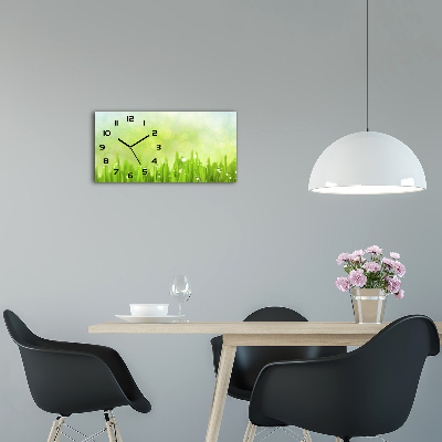 Horloge horizontale en verre Tiges d'herbe