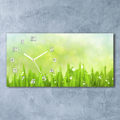 Horloge horizontale en verre Tiges d'herbe