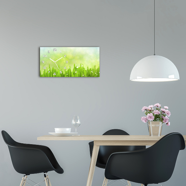 Horloge horizontale en verre Tiges d'herbe