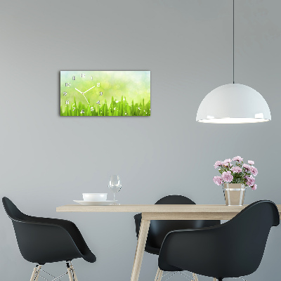 Horloge horizontale en verre Tiges d'herbe