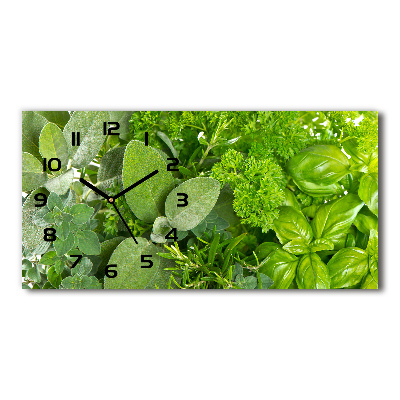 Horloge horizontale en verre Herbes