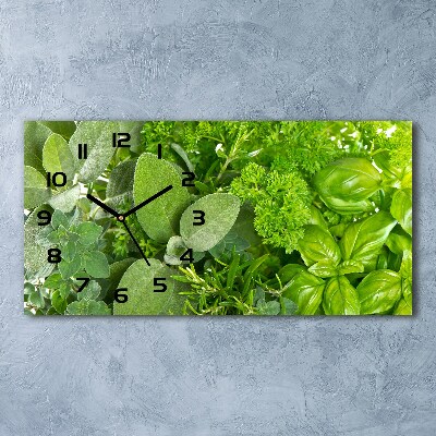 Horloge horizontale en verre Herbes