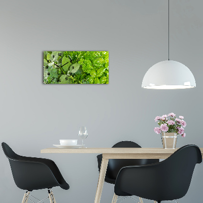 Horloge horizontale en verre Herbes