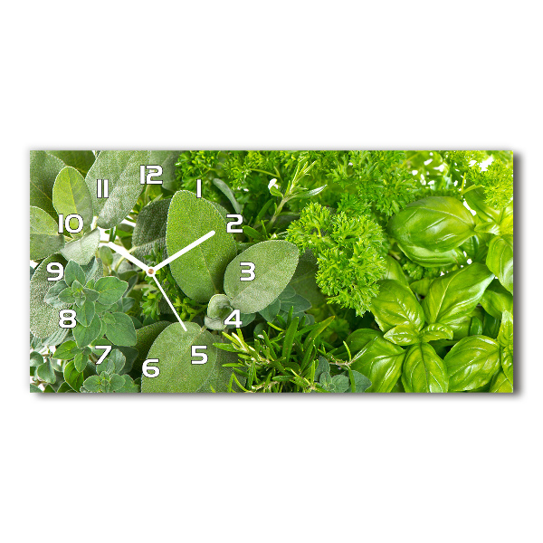Horloge horizontale en verre Herbes