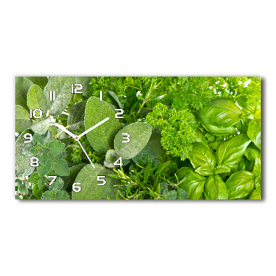 Horloge horizontale en verre Herbes