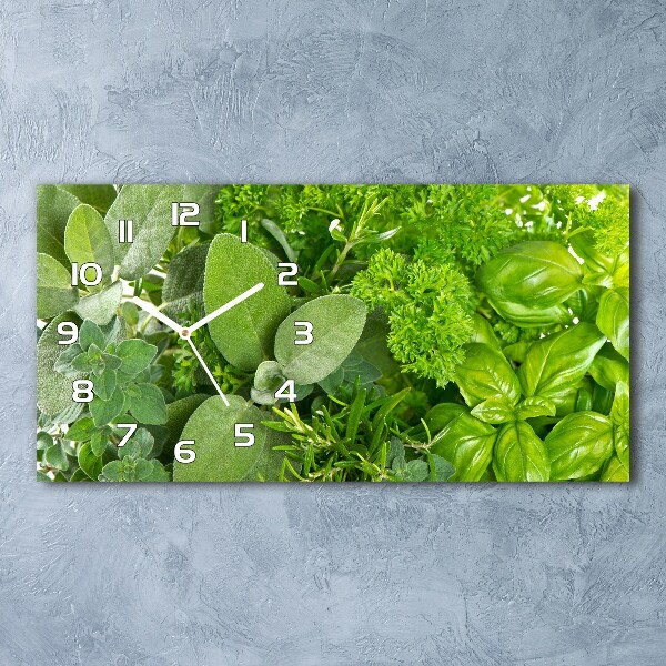 Horloge horizontale en verre Herbes