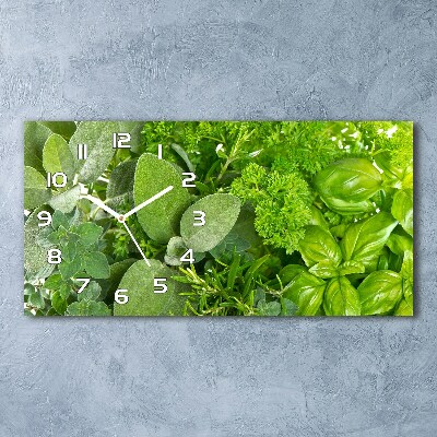 Horloge horizontale en verre Herbes
