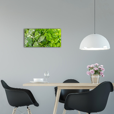 Horloge horizontale en verre Herbes
