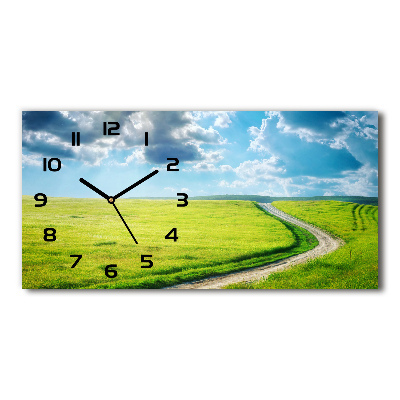 Horloge horizontale en verre Chemin dans la prairie