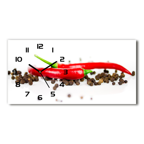 Horloge horizontale en verre Piment et poivre