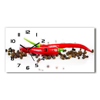 Horloge horizontale en verre Piment et poivre