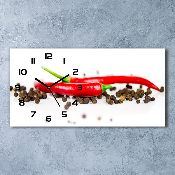 Horloge horizontale en verre Piment et poivre