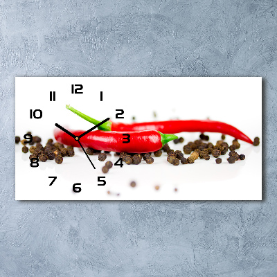 Horloge horizontale en verre Piment et poivre