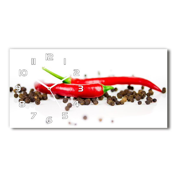 Horloge horizontale en verre Piment et poivre