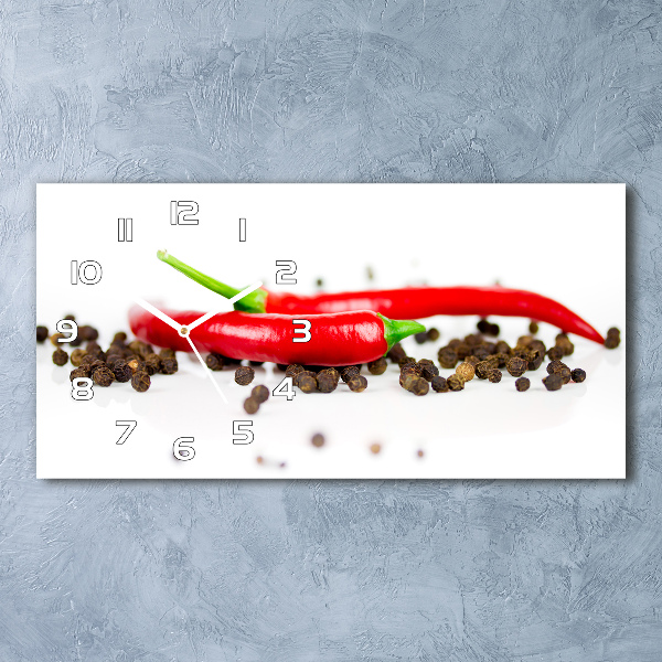 Horloge horizontale en verre Piment et poivre