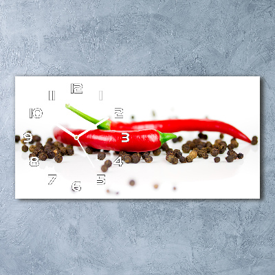 Horloge horizontale en verre Piment et poivre