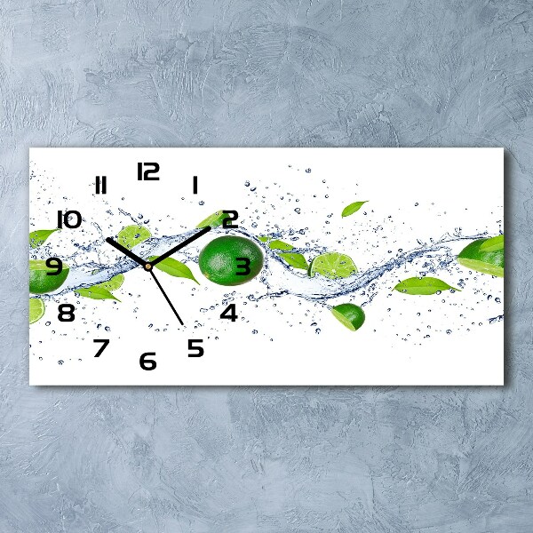 Horloge horizontale Citrons verts et eau