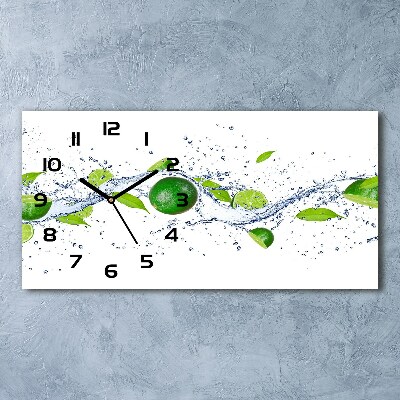 Horloge horizontale Citrons verts et eau